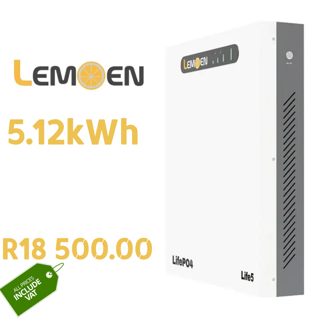 Lemoen Lithium Ion Battery 5.12KWH 51.2V 100Ah (Slim-Line Wall Mount)